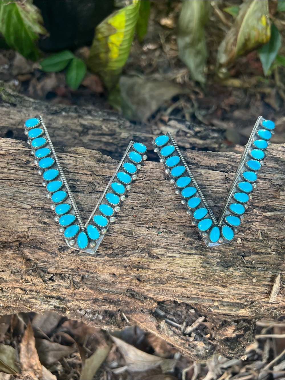 Navajo Sterling Sleeping Beauty Turquoise Collar Tips 26g
